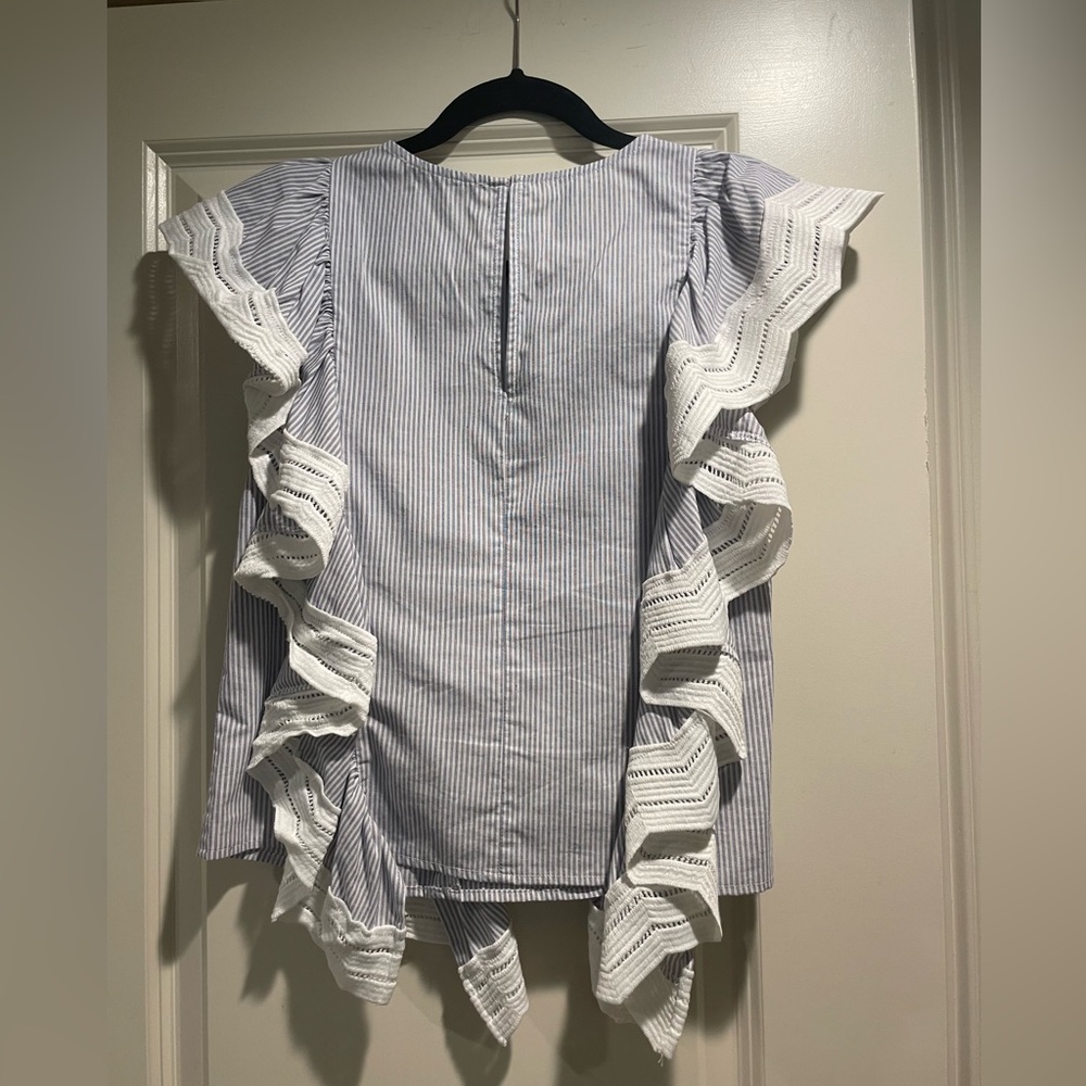 English Factory Stripe Ruffle Top - Picture 4 of 8